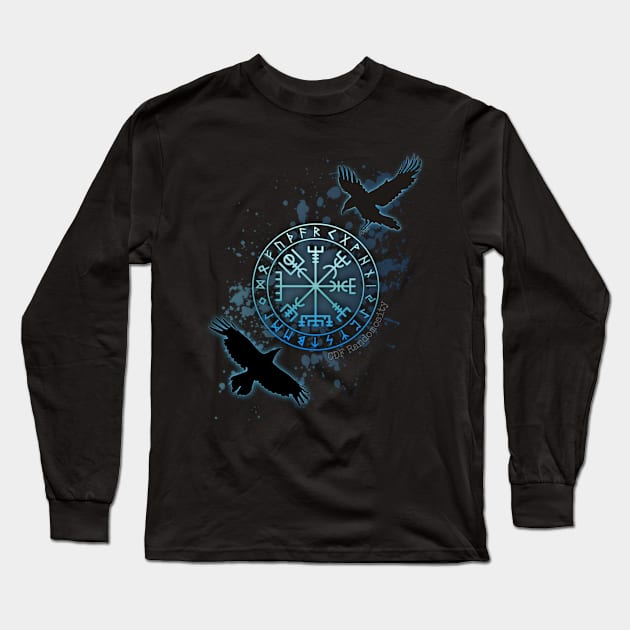 Icy Vegvísir Long Sleeve T-Shirt by CDFRandomosity